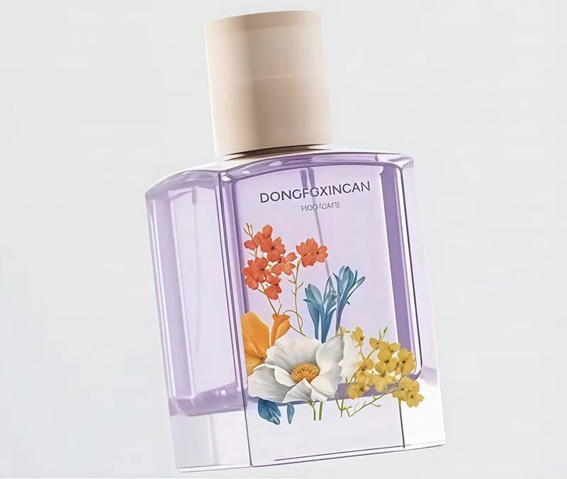 100ml rectangular glass perfume bottle with silver sprayer