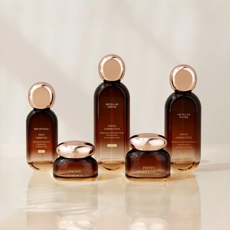 3 piece glass jar set for anti aging routine
