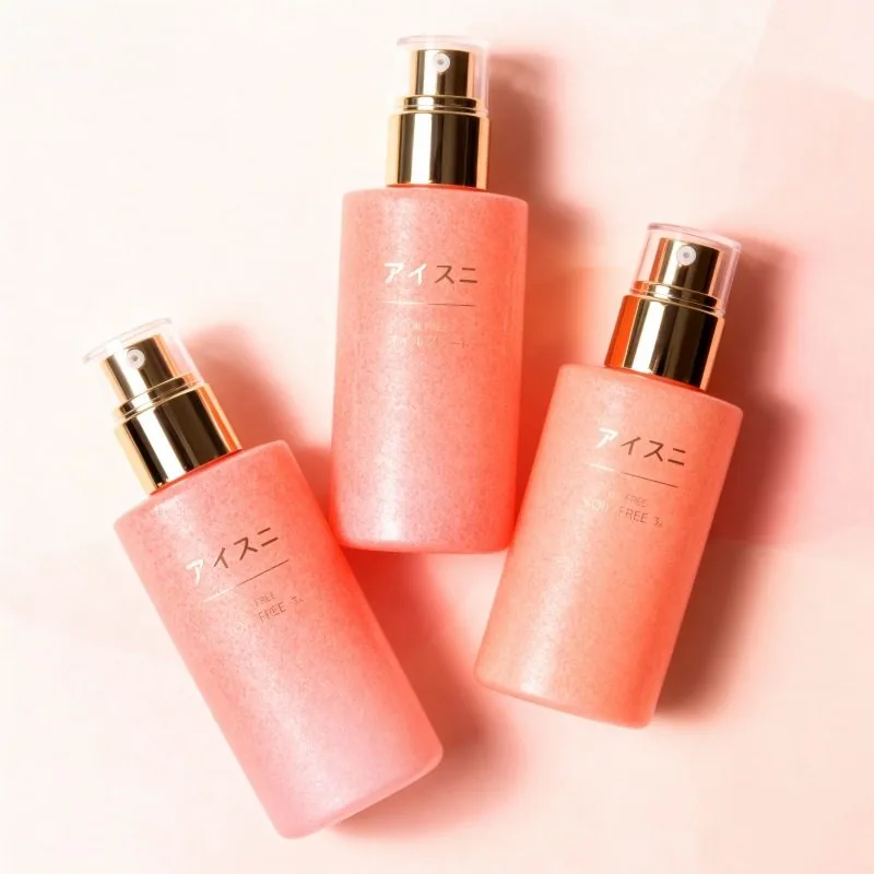 luxury glass cosmetic bottle set with gold caps - premium beauty packaging set