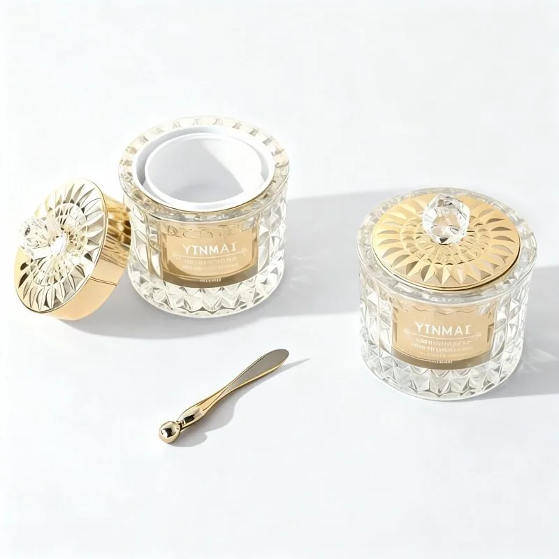 60ml glass cream container with pump - lotion dispenser for face cream