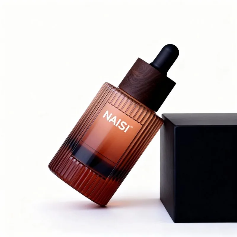 glass essential oil bottle with Russian area