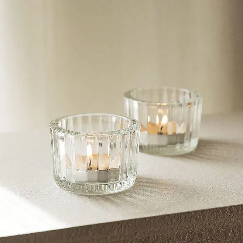 6oz square glass candle jar with bamboo lid - natural style
