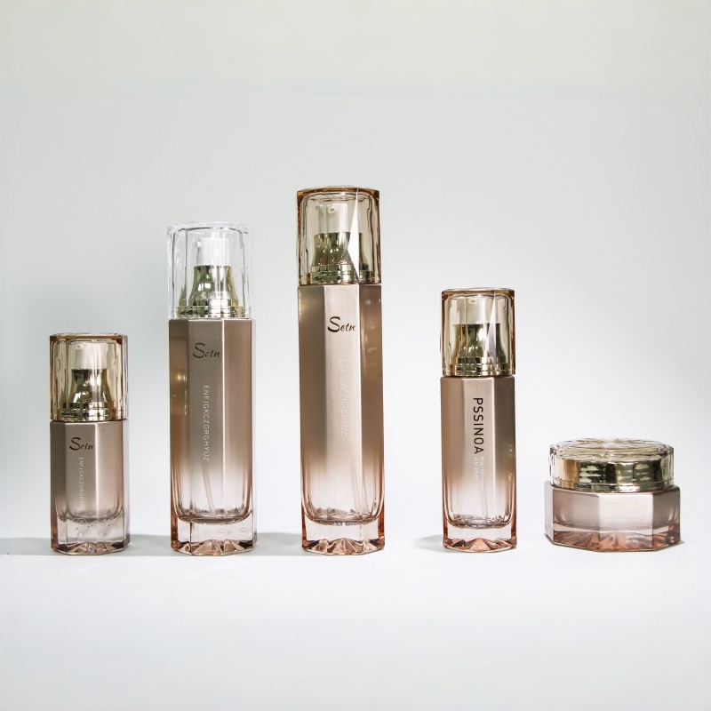 glass bottle set for beauty brand - serum jar toner lotion combo glass bottle set for beauty brand - serum jar toner lotion combo