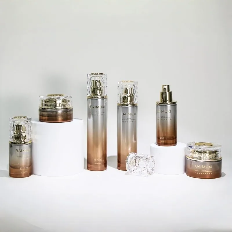 custom skincare set packaging - glass bottles with logo printing custom skincare set packaging - glass bottles with logo printing