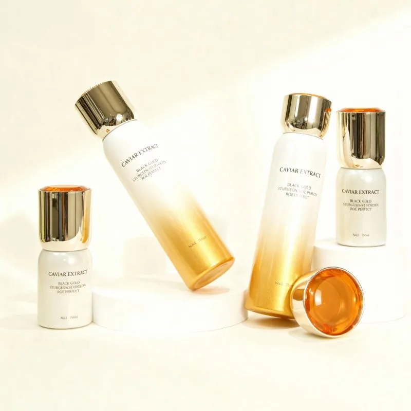30ml amber serum bottle with 50ml cream jar and 100ml toner - glass set