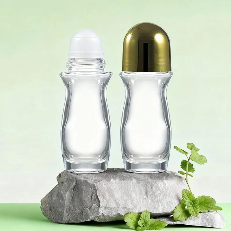 50-ml-Parfümrollerflasche aus Glas, mit Rollen und Kunststoffverschluss