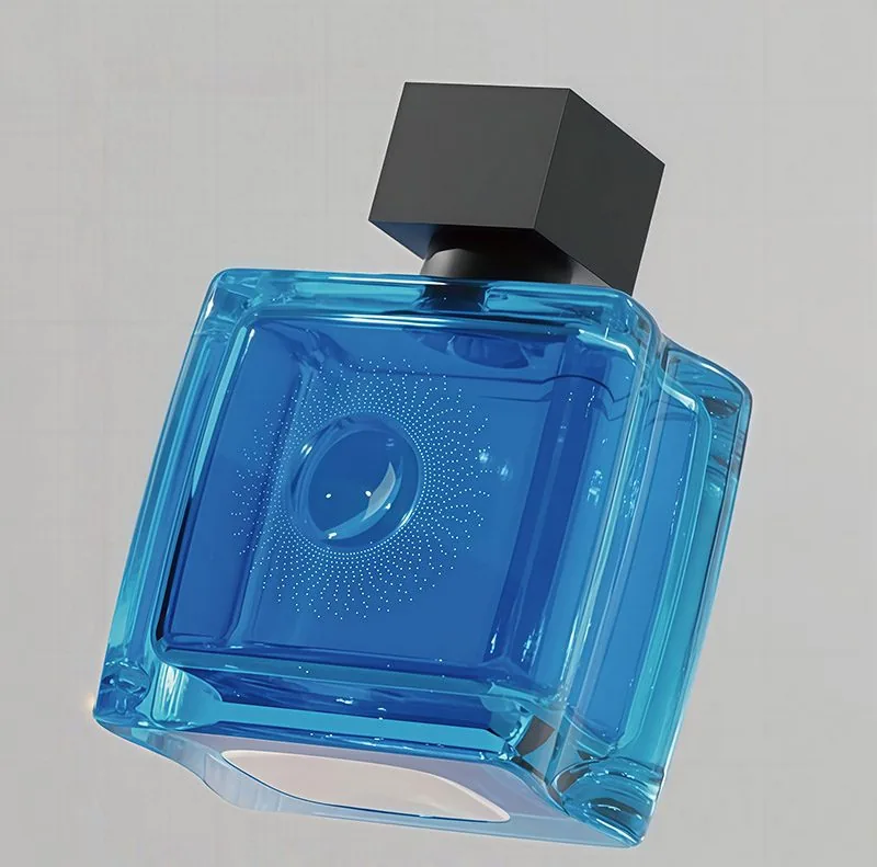 Luxuriöse, hochwertige 50-ml-Flasche aus dunkelblauem Milchglas