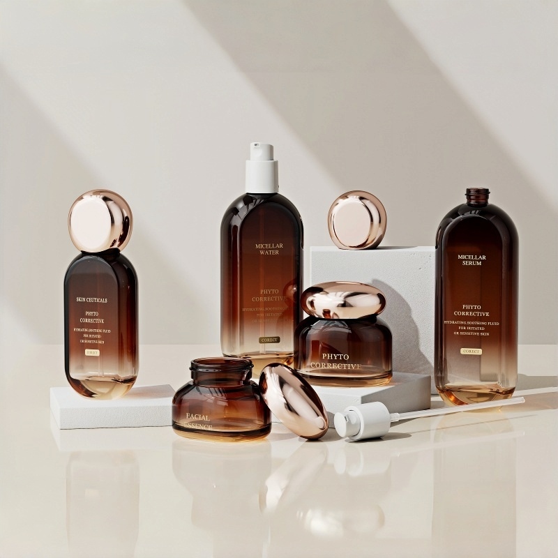 NS007 Flat Square Glass Bottle Cosmetic Packaging