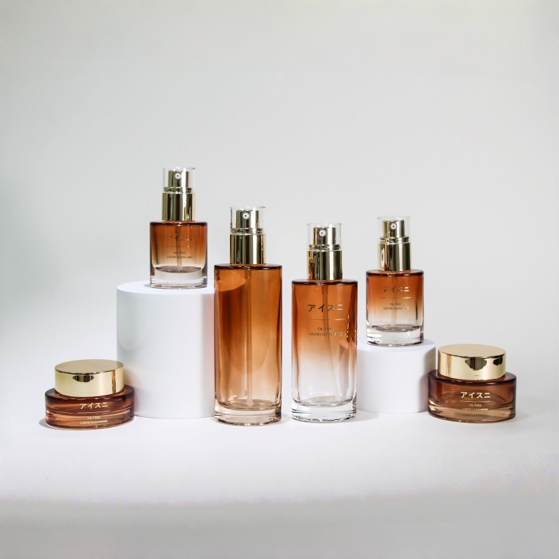 NS012 50ml 120ml Glass Empty Cosmetic Bottles 50g Cream Jar Packaging Supplier