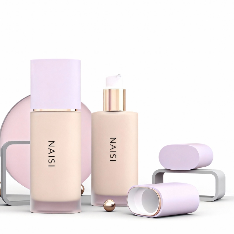 NS-F001 20ml 30ml Empty Liquid Foundation Bottle Glass Lotion Packaging