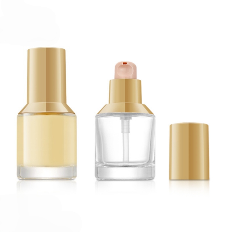 NS-F006 Yellow cap 30ml Empty Liquid Foundation glass Bottle