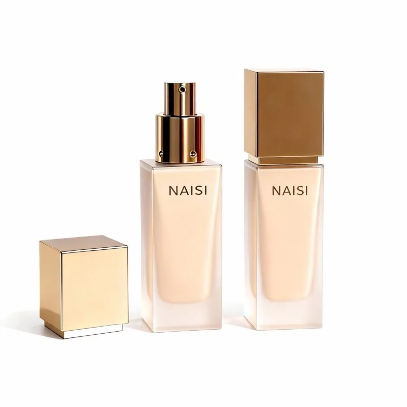 Kare 30ml Kozmetik Fondöten Losyon Pompa Şişesi
