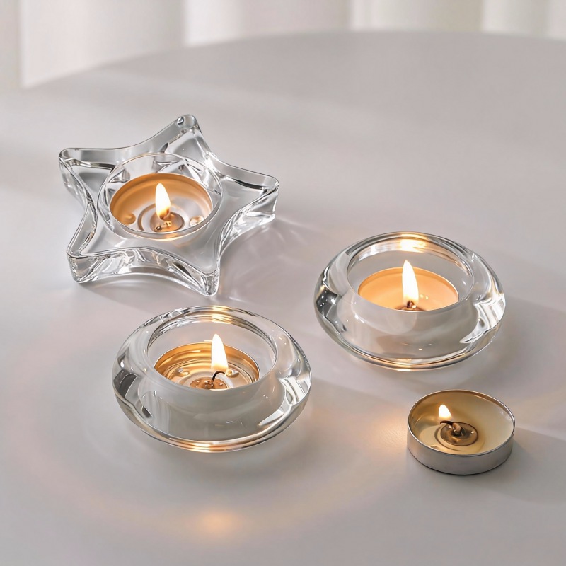 NS-L002 Customizable irregularly shaped glass candlesticks