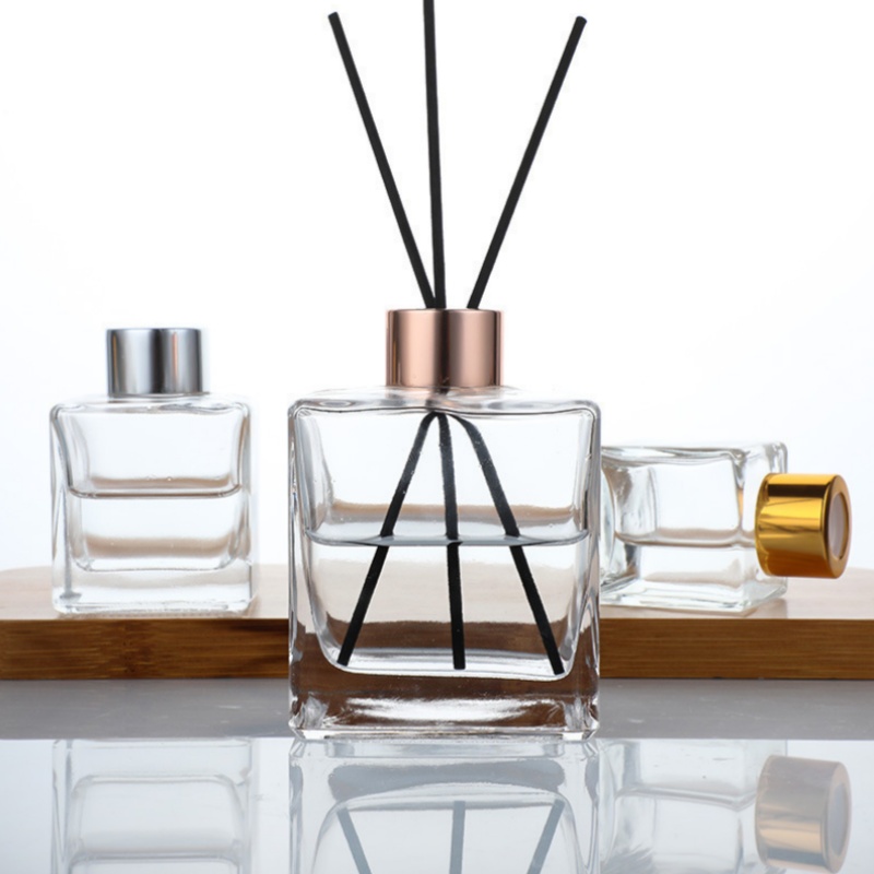 NS-L007 50ml 100ml 150ml 200ml 250ml Luxury Fragrance Diffuser Bottle Transparent Square