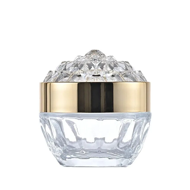 Siebdruck 50 ml leerer Glas-Cremebehälter mit Diamantdeckel, Luxus-Kosmetikdose