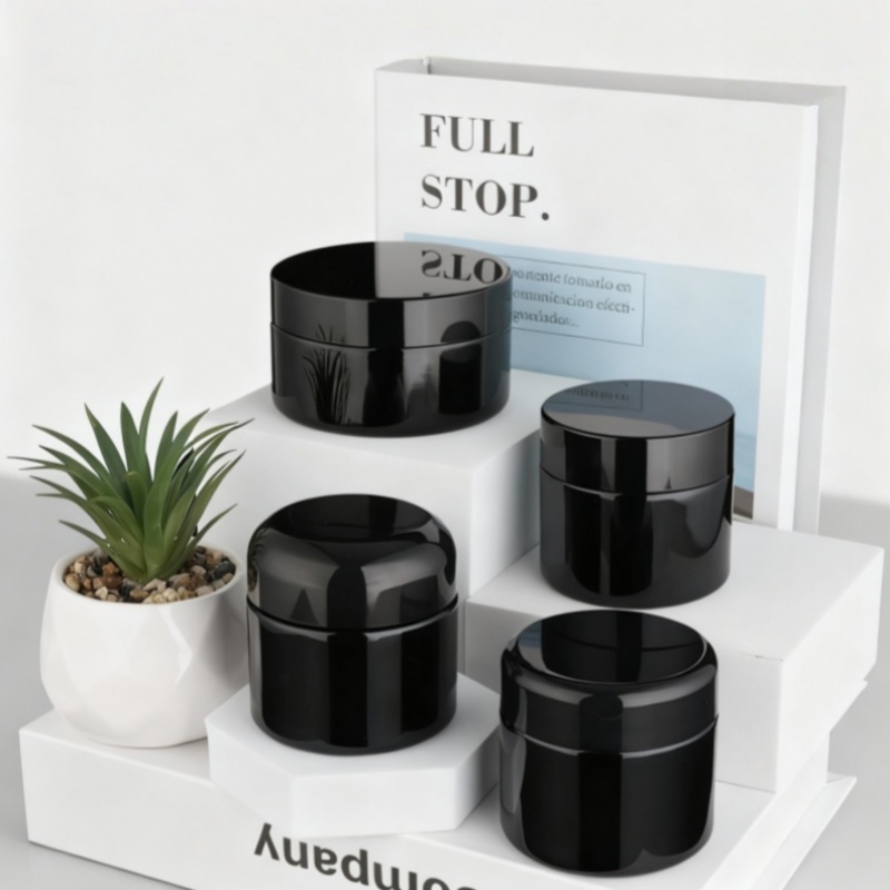 NS-M007 Black cream bottle series,  High-Quality Cosmetic Packaging 60g, 100g