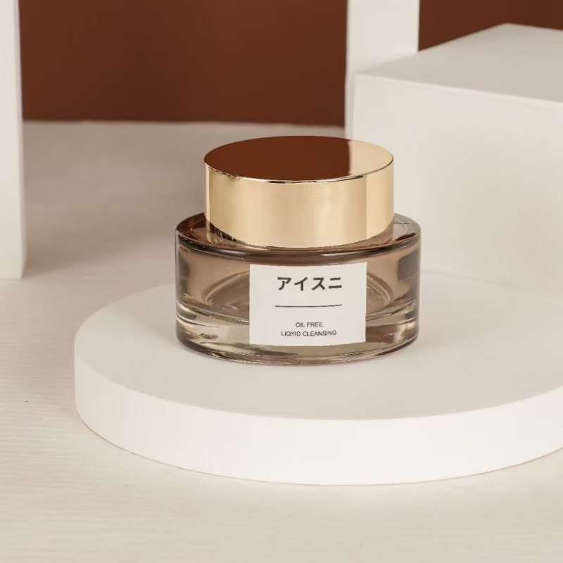 NS-M013 Oval-shaped amber-colored facial cream eye cream packaging empty bottle, 30g, 50g cream jar