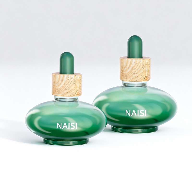 NS-D006 New 30ml transparent ice cube bottle with dropper for essential oil bottle