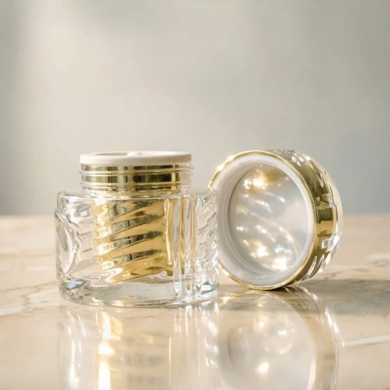 Refillable Glass Cream Jar 30g 50g for Skincare Packaging