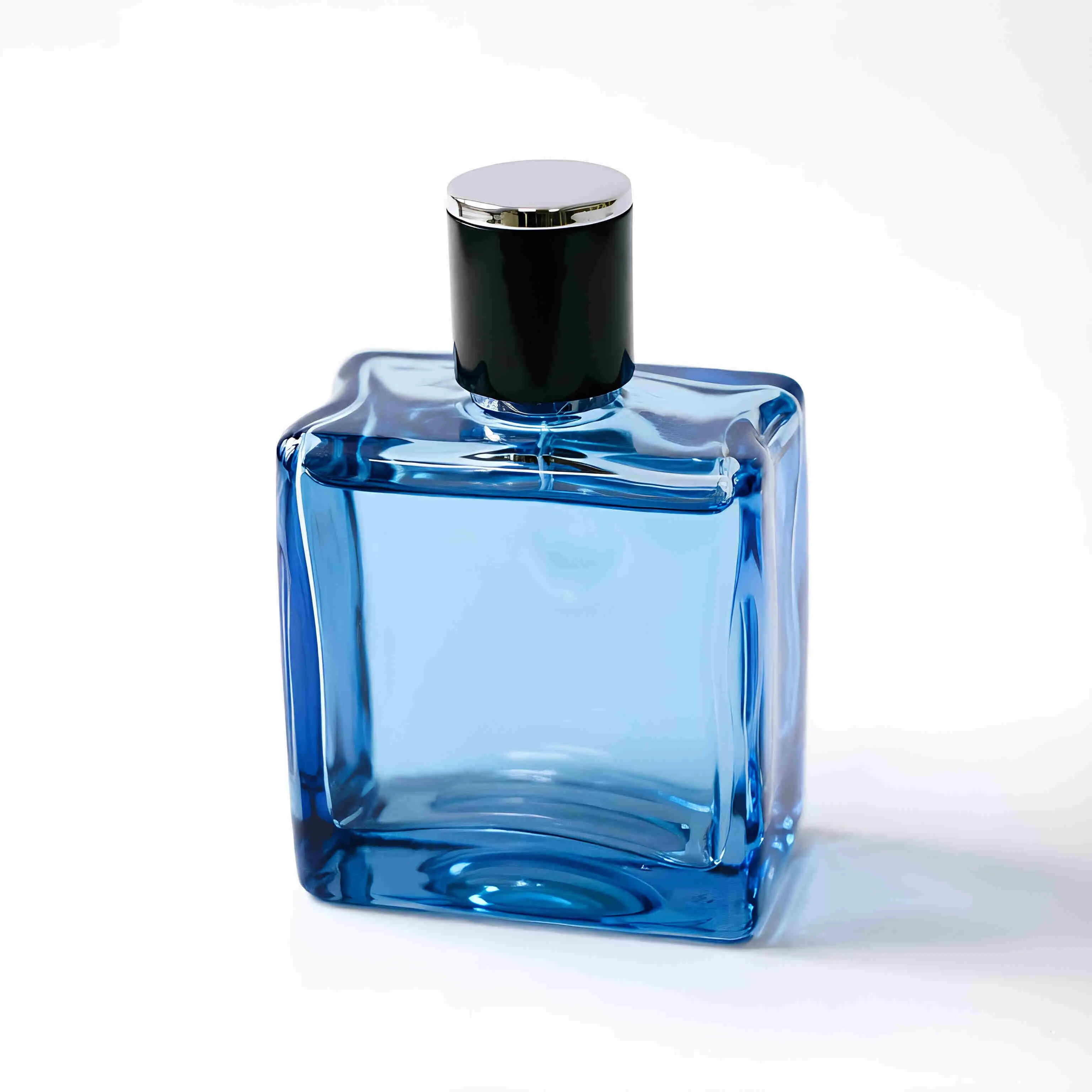 50ml Clear Square Perfume Bottle with Silver Cap