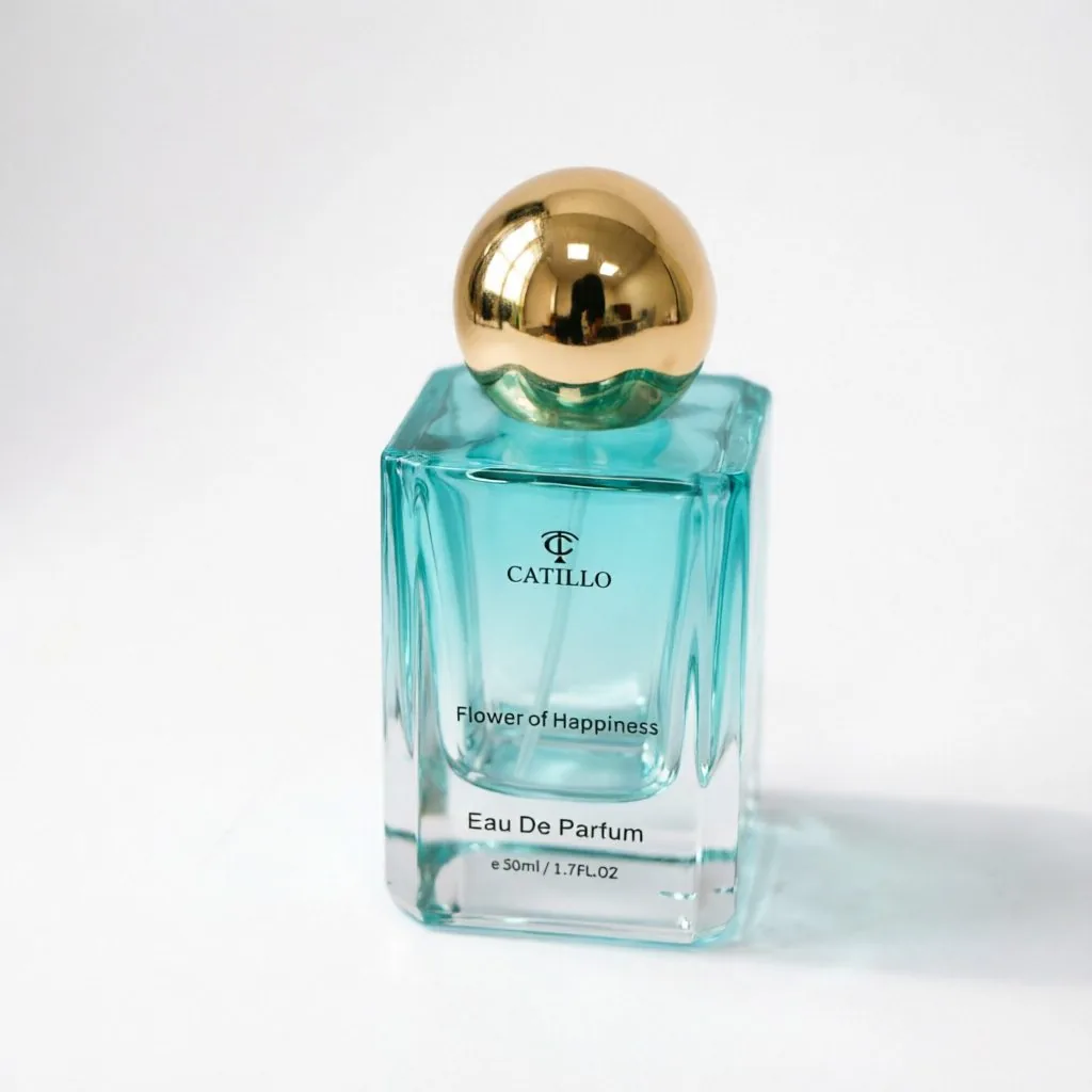 Green Square Perfume Bottle with Matte Finish
