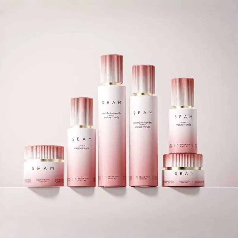 Gradient Pink Glass Lotion and Cream Jar Set