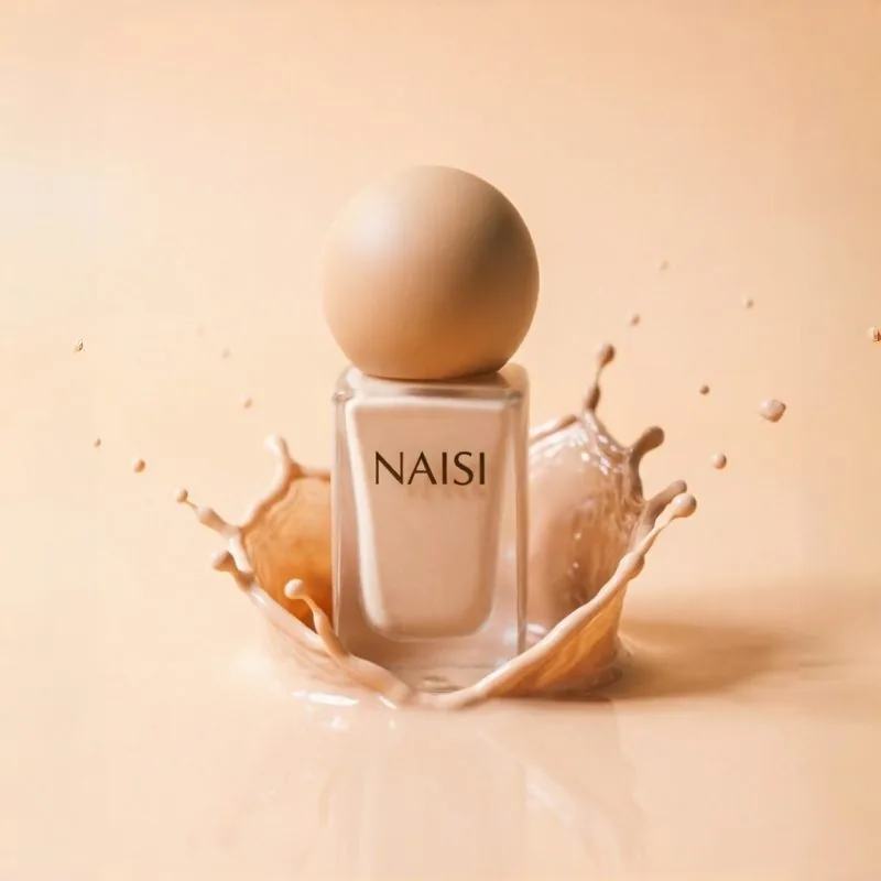 30ml Matte Milky White Square Glas-Foundationflasche mit Brown Sphere Cap