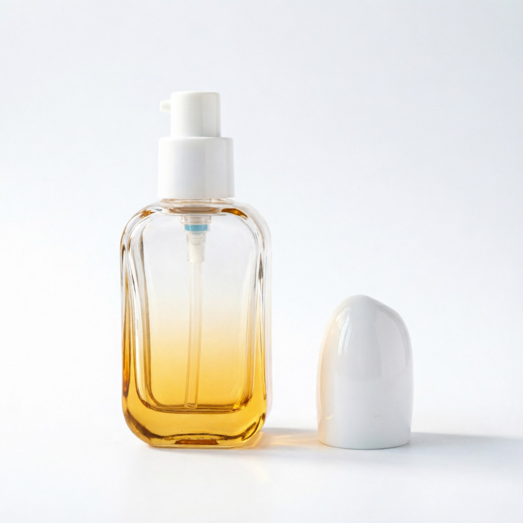 Clear Glass Perfume Oil Bottle with Gold Base
