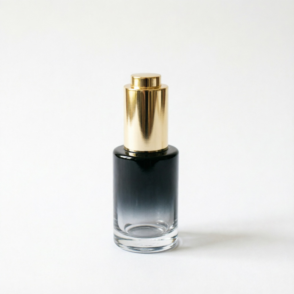 Black Gradient Glass Essence Bottle