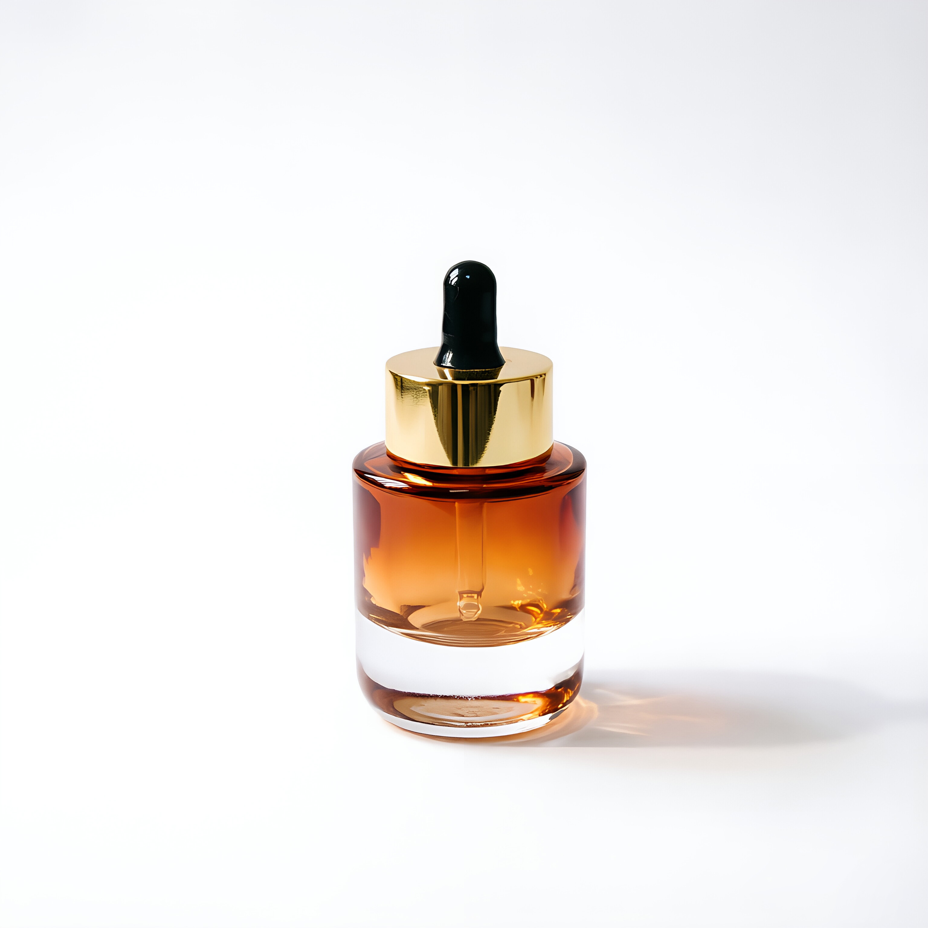 Amber стеклянный флакон-капельница with Gold Cap