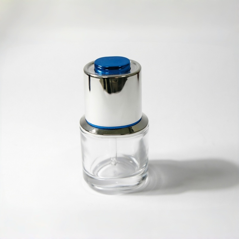 30ml klar Glas-Tropfflasche mit Blue Silver Cap