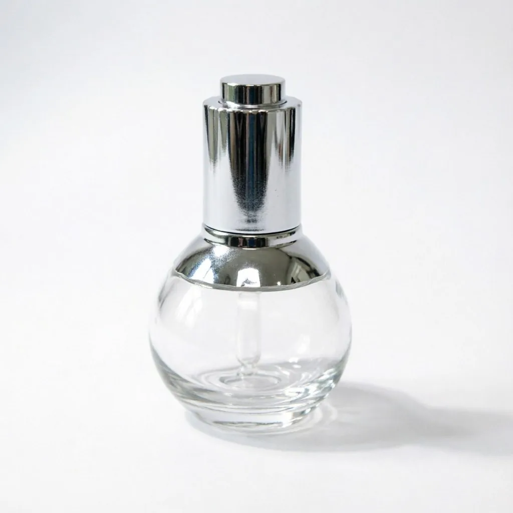 Round Glass Aromatherapy Bottle 포함 Silver Cap 30ml
