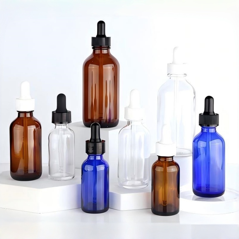 NS-B006 Newest 1oz 2oz 4oz  Cosmetic Glass Bottle Essential Oil Boston Round Bottle