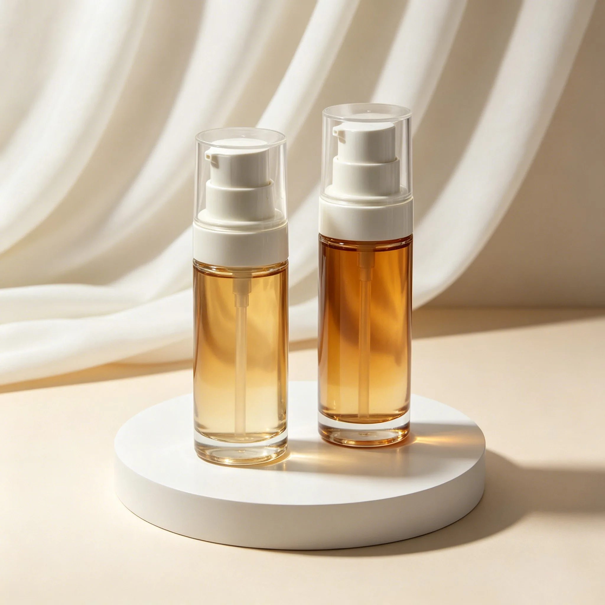 bernsteinfarben Glass Serum Pump Bottle 30ml