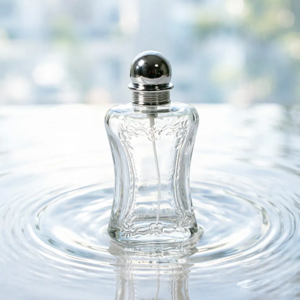 Curved Embossed Glass 향수 병 포함 Silver Ball Cap 50ml