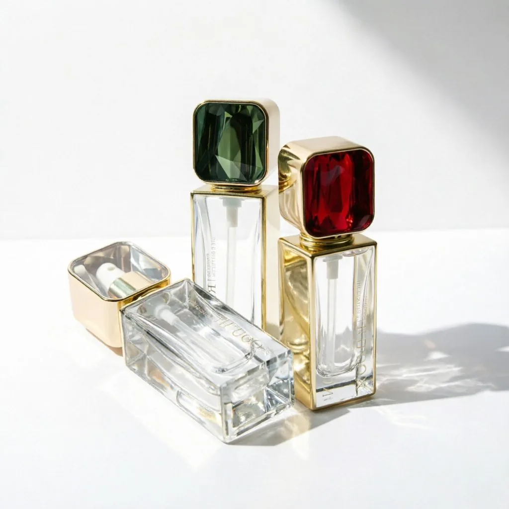 hochwertig Rectangular Foundationflasche mit Gemstone Cap