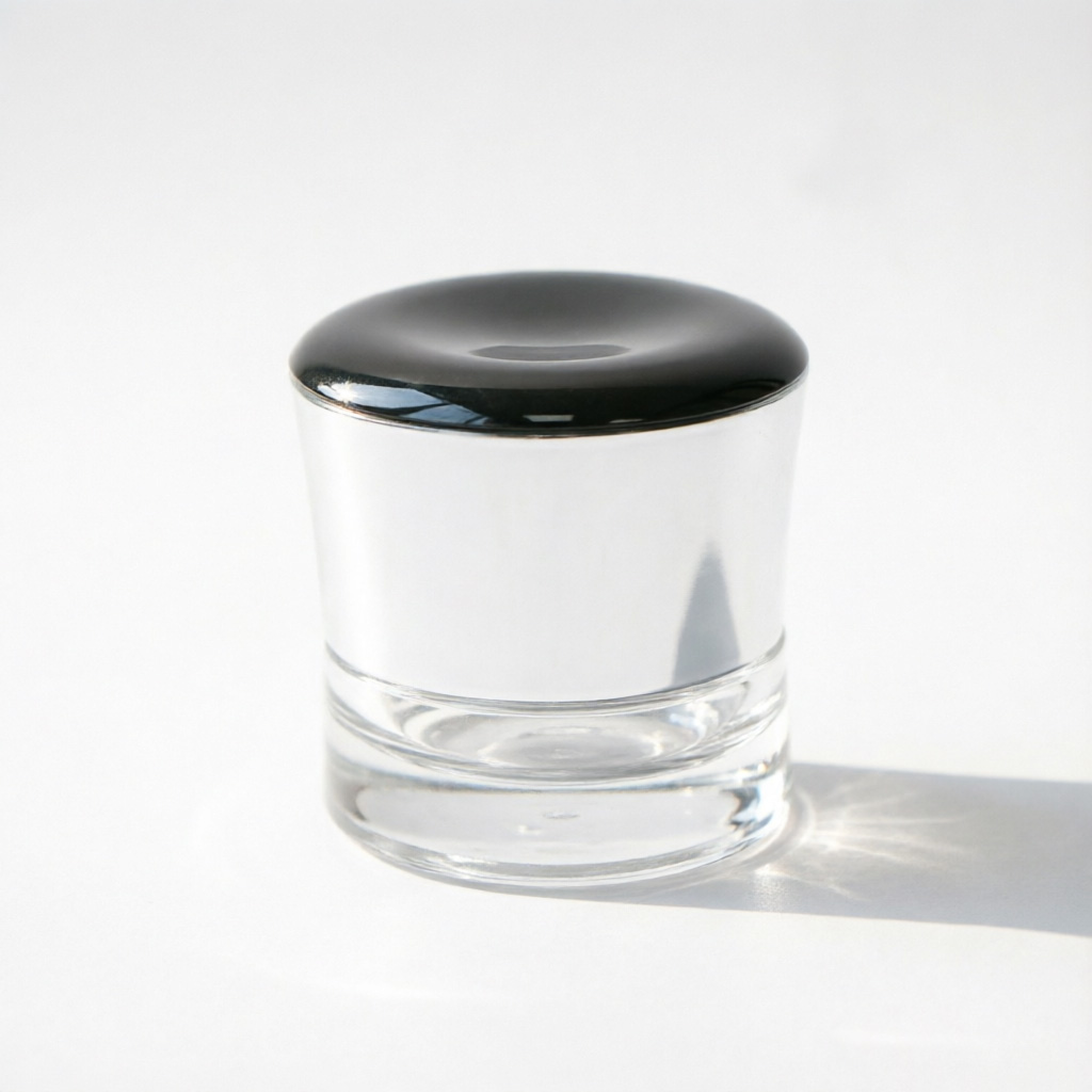 10g Clear Glass Cream Jar with Silver Lid