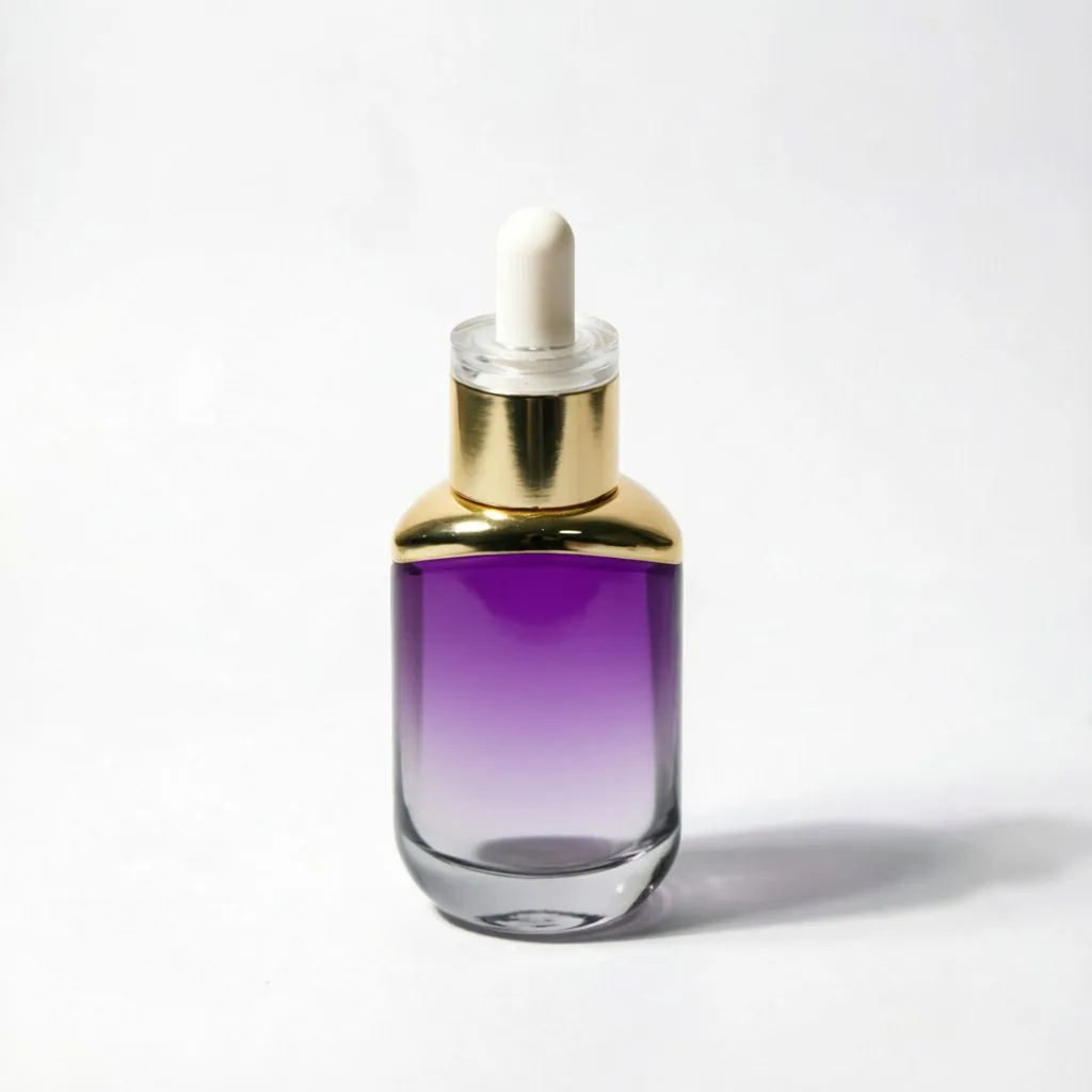 Purple Gradient Glass Serum 스포이드 병 포함 Gold Pipette