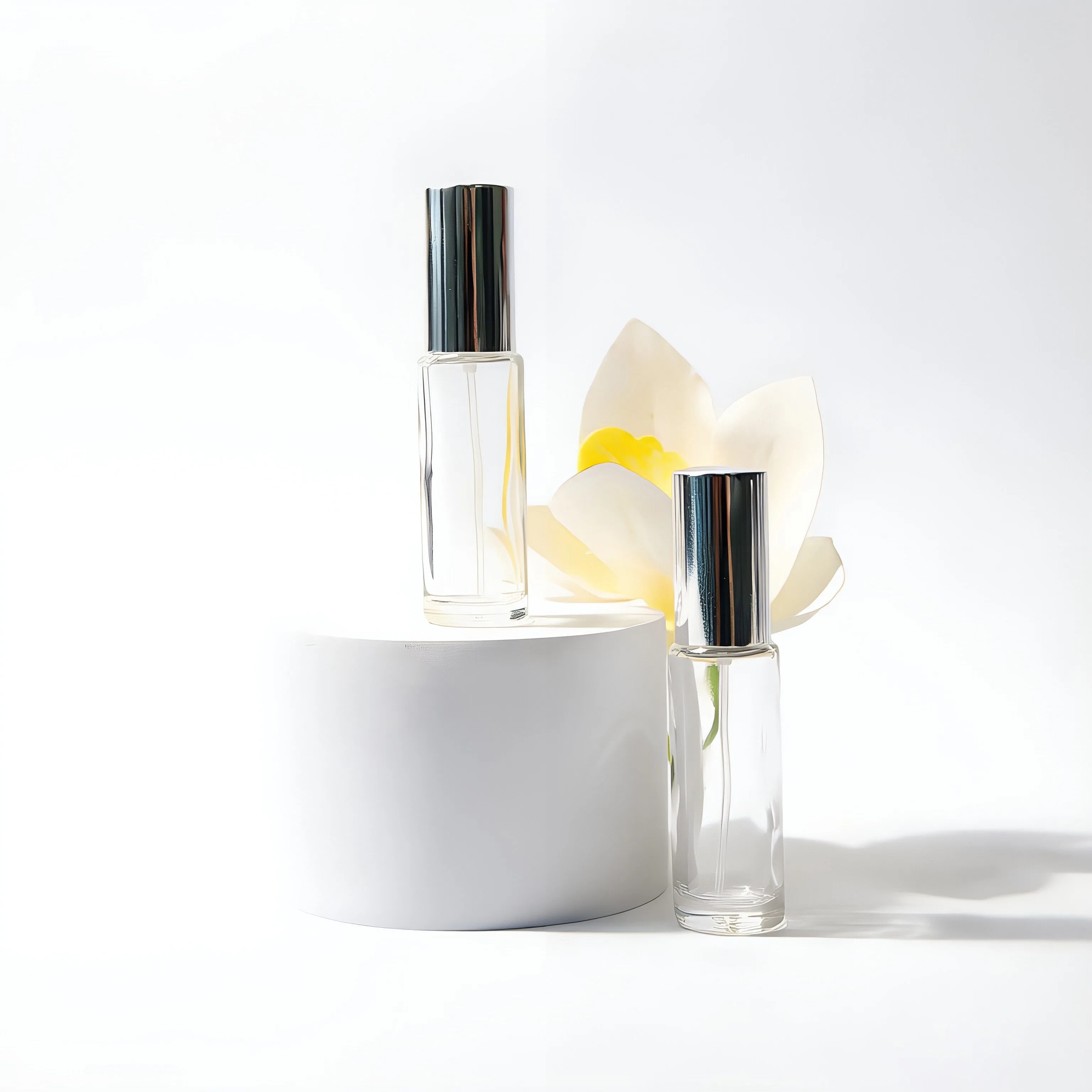 Mini Square Glass Perfume Bottle with Silver Spray Pump 5ml 8ml 15ml 30ml