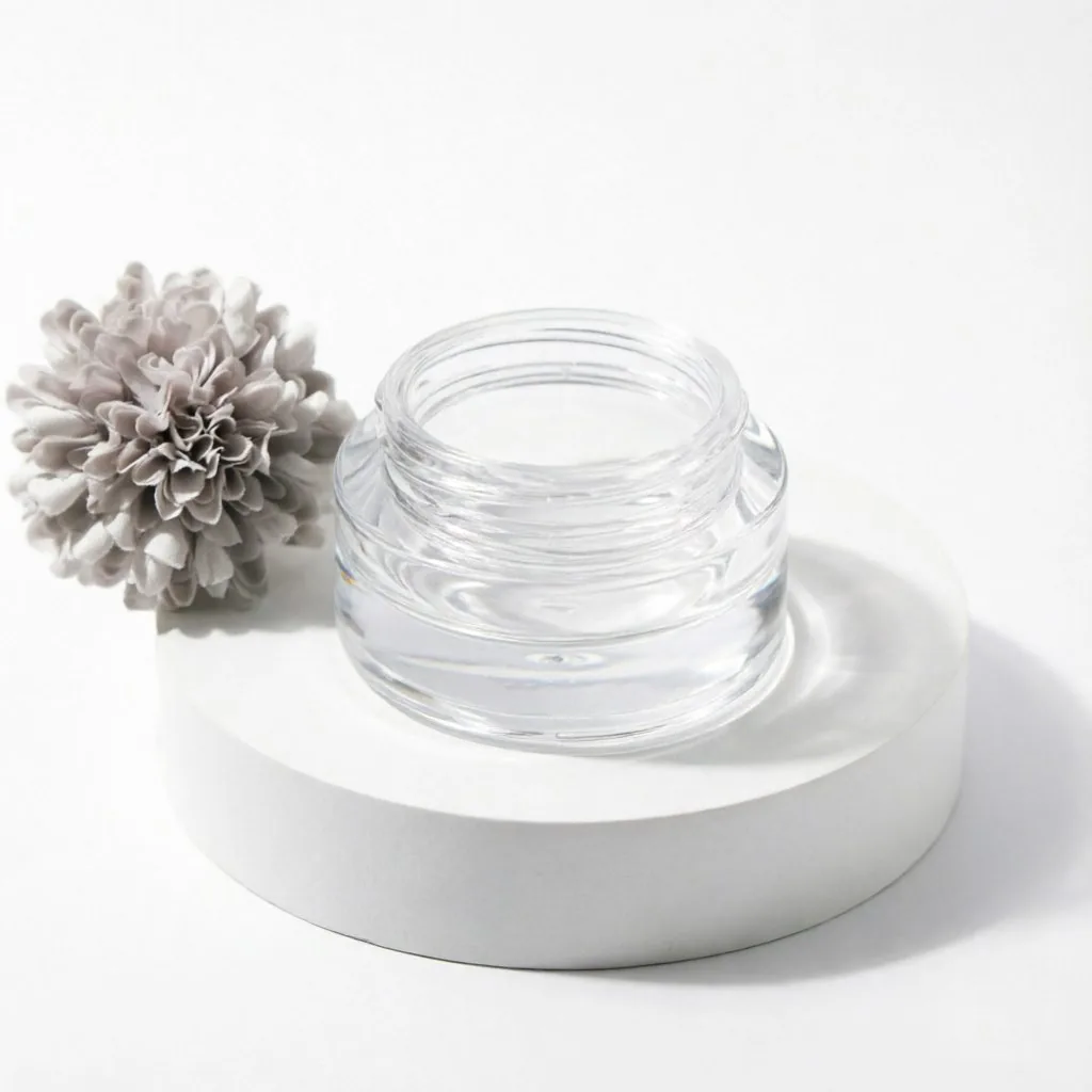 10g Clear Glass Cream Jar with Silver Lid