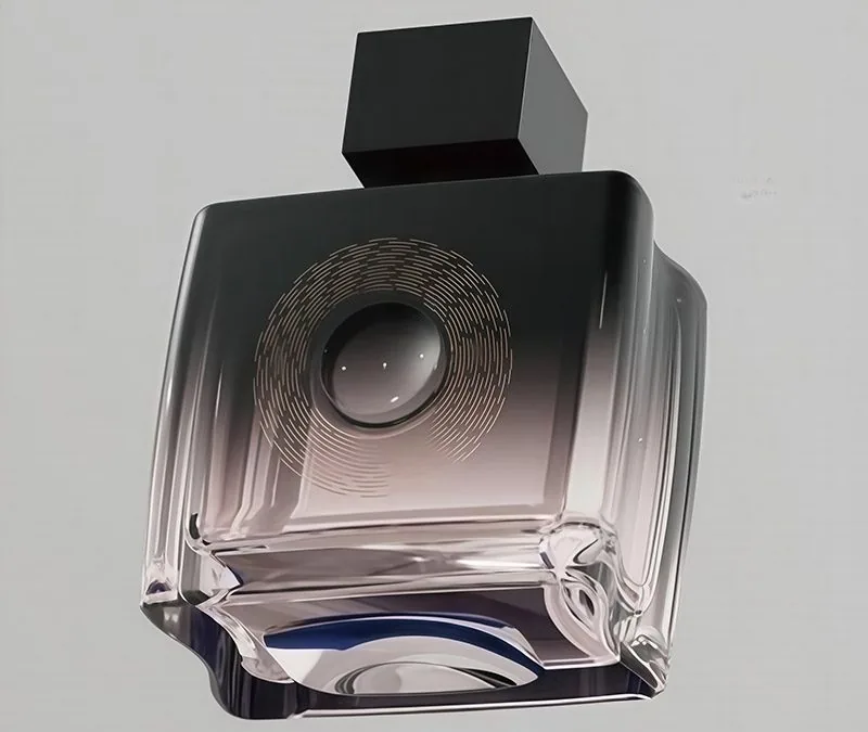 Luxuriöse, hochwertige 50-ml-Flasche aus dunkelblauem Milchglas