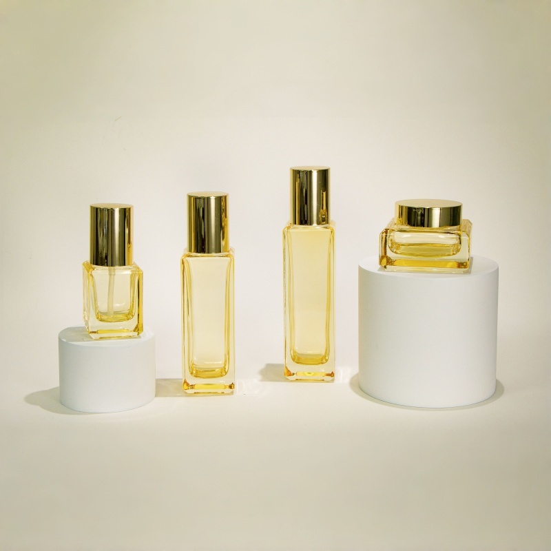 NS002 Flat Square Glass Bottle Cosmetic Packaging