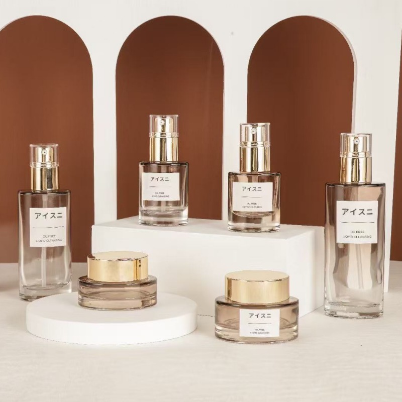 NS012 50ml 120ml Glass Empty Cosmetic Bottles 50g Cream Jar Packaging Supplier