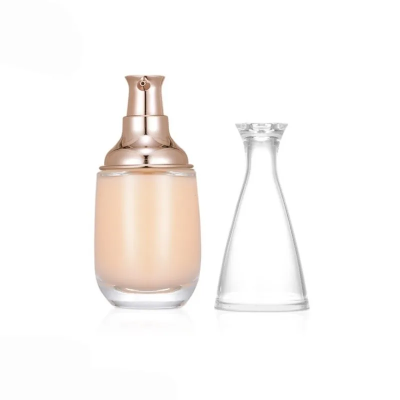 40ml oval şeffaf cam şişe Fondöten sıvı şişesi