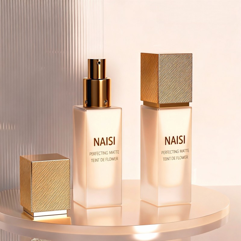 NS-F008 Square 30ml Cosmetic Foundation Lotion Pump Bottle