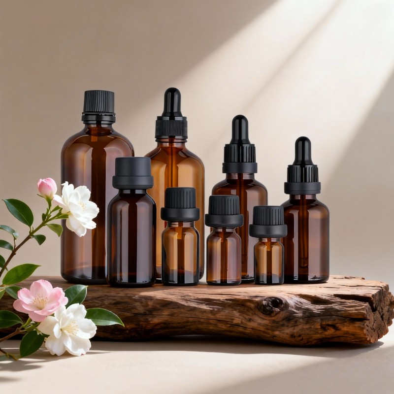 NS-B002 5ml, 10ml, 15ml, 20ml, 30ml, 50ml, 100ml, 150ml Amber Round Glass Dropper Bottles,Essential oil dispensing bottle