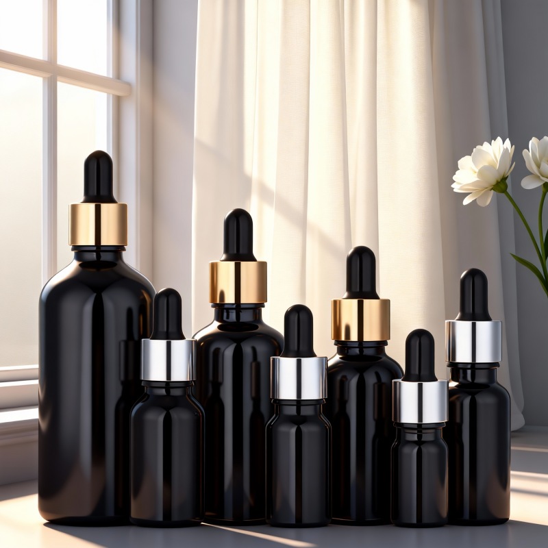 NS-B003 5ml/10ml/15ml/20ml/30ml/50ml/100mlCustom Blue Boston Cosmetic Glass Bottles