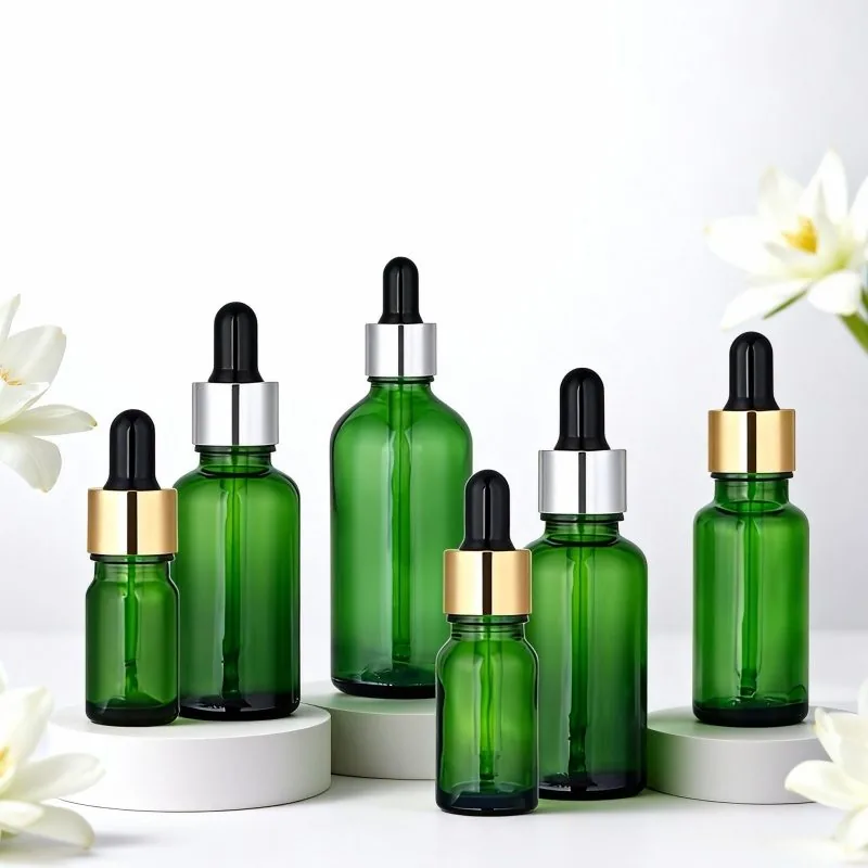 5ml, 10ml, 15ml, 20ml, 30ml, 50ml, 100ml Siyah kapaklı özel yuvarlak boş siyah cam şişeler.