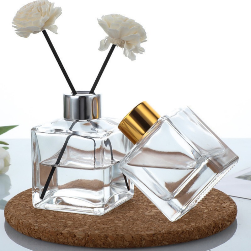 NS-L007 50ml 100ml 150ml 200ml 250ml Luxury Fragrance Diffuser Bottle Transparent Square