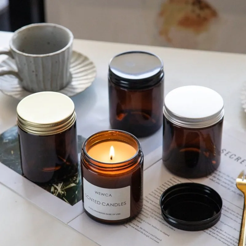 Brown 10oz Premium Glass Candle Jar